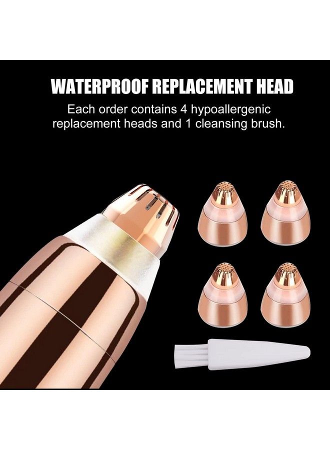 Consio 4 Pack Flawless Replacement Head Facial Hair Removal Tool For Women Smooth Finishing With Cleaning Brush(Rose Gold) - Image 5