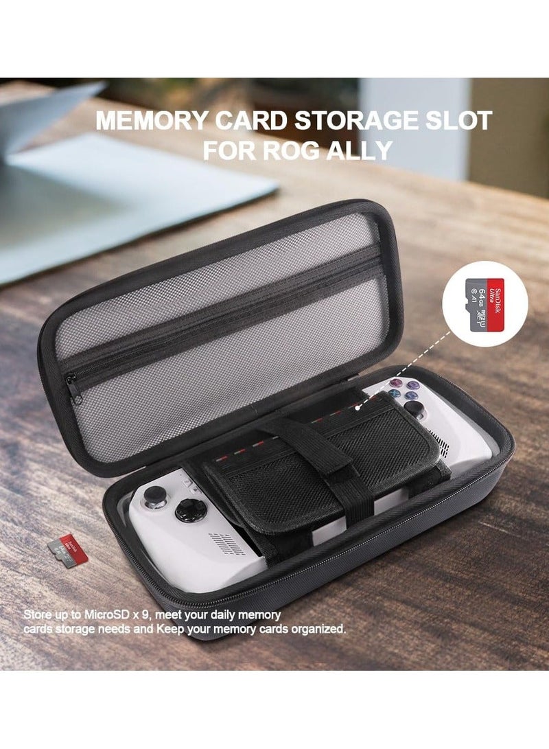 Carry Case Compatible with ASUS ROG Ally, Built-in Charger Storage, Protective Hard Portable Travel Case Cover Shell Pouch with Pockets for Accessories and Games - Image 5