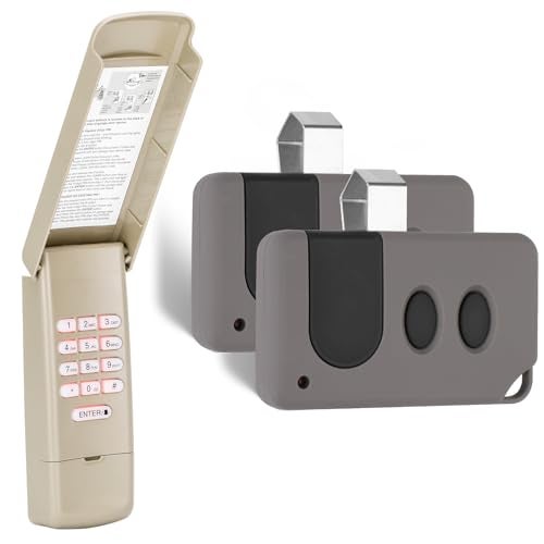 Cooouds 2 for Sears Craftsman LiftMaster Chamberlain Garage Door Remote 891LM 893MAX，for Purple, Red/Orange, Yellow, Green Learn Button（1993-current）,1 for Garage Door Opener Keypad,877max G940EV-P2 Universal - Image 1