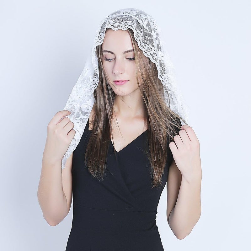 TREORSI Lace Mantilla Catholic Chapel Veil Head Covering for Church Latin Mass - Image 5