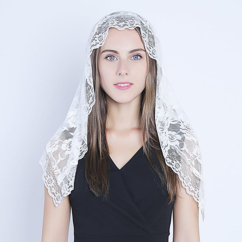 TREORSI Lace Mantilla Catholic Chapel Veil Head Covering for Church Latin Mass - Image 4