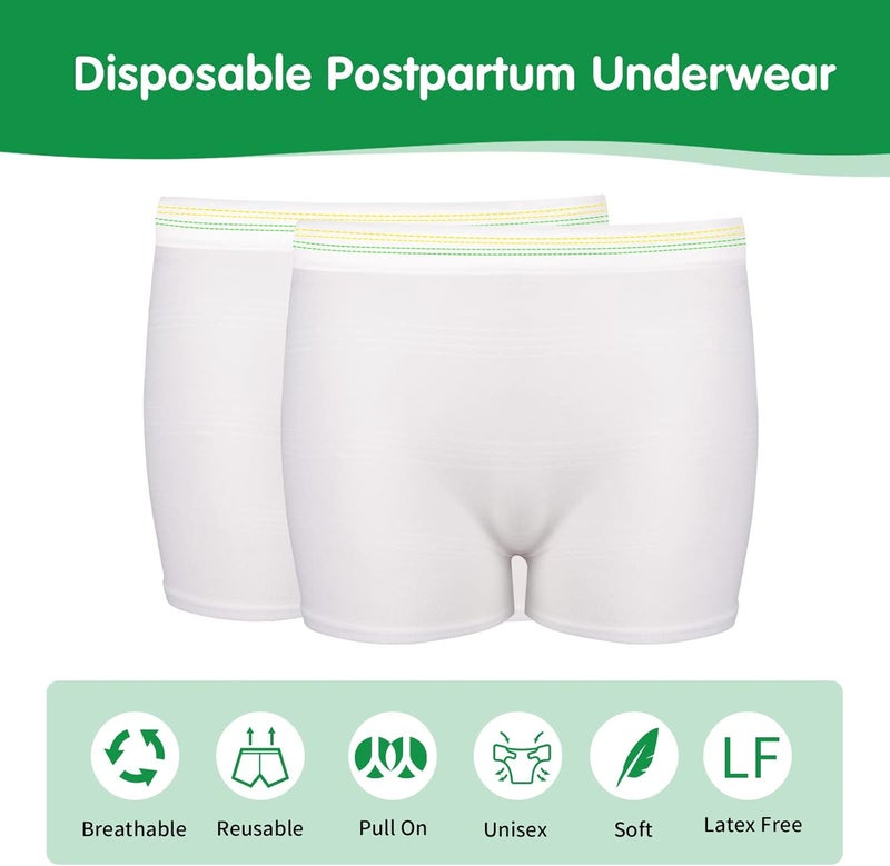 JUNFAN 12 Pack Mesh Underwear Postpartum Must Have Hospital Provide Washable Breathable Undies for Delivery, Surgical,Traveling (L/XL(13-39 in)) White - Image 2