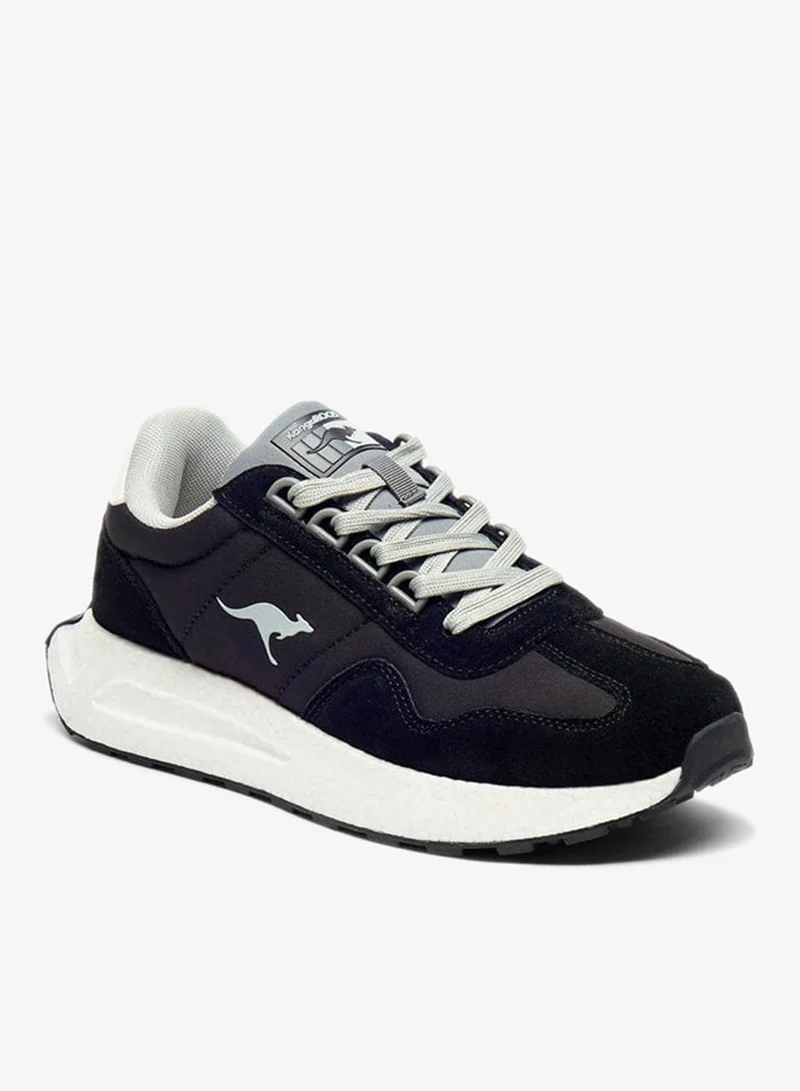 kangaROOS BLACK Women's Logo Detail Walking Shoes with Lace-Up Closure for Women | Best Price UAE