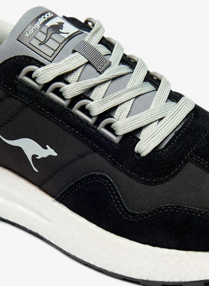 kangaROOS BLACK Women's Logo Detail Walking Shoes with Lace-Up Closure for Women | Best Price UAE