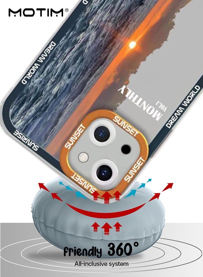 Motim Sea Sunrise Case for iPhone 14 Cute Stylish Landscape Design Phone Case Shockproof Protective Soft Slim Cover - Image 3