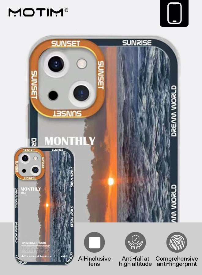Motim Sea Sunrise Case for iPhone 14 Cute Stylish Landscape Design Phone Case Shockproof Protective Soft Slim Cover - Image 5