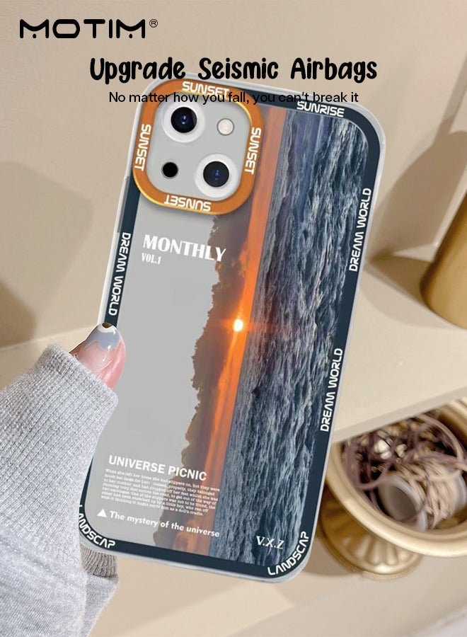 Motim Sea Sunrise Case for iPhone 14 Cute Stylish Landscape Design Phone Case Shockproof Protective Soft Slim Cover - Image 4