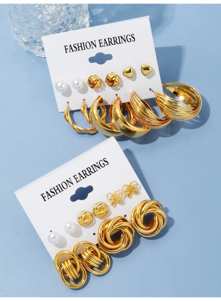 11-Pair Heart Decorative Faux Pearl Earrings Set – Feminine Accessory Gift for Women - Image 4