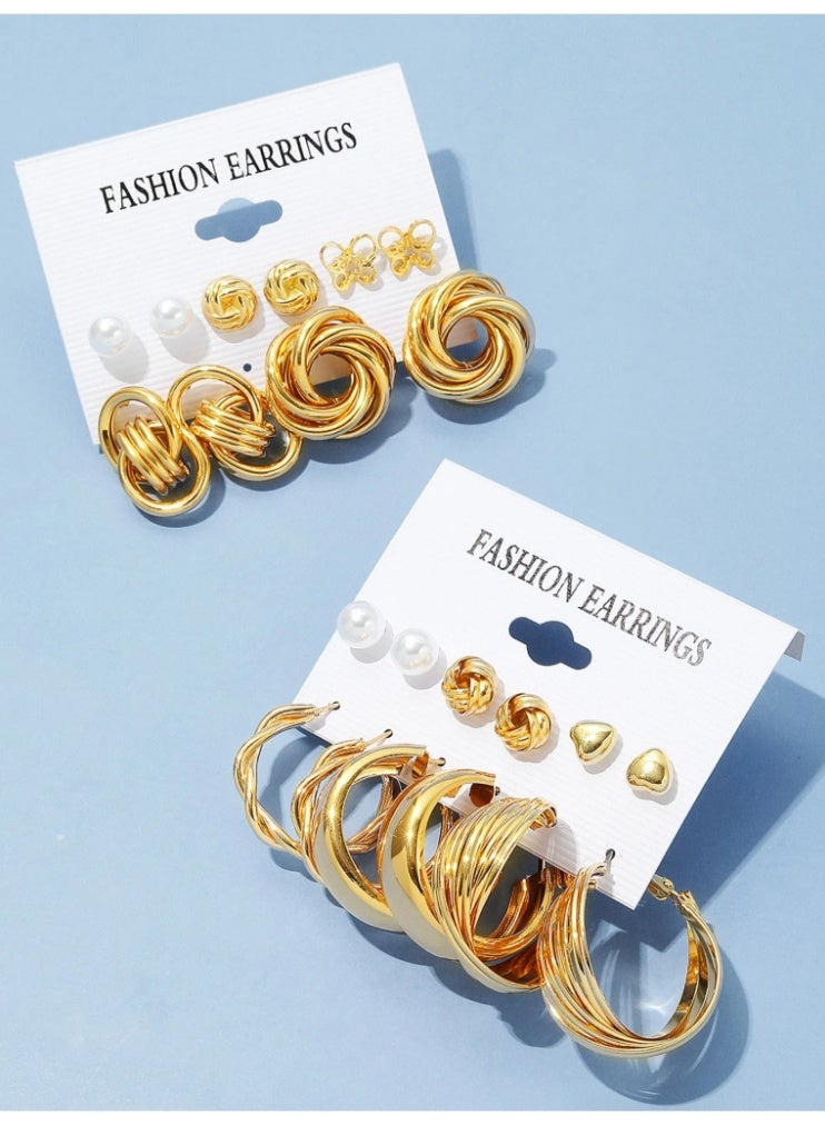 11-Pair Heart Decorative Faux Pearl Earrings Set – Feminine Accessory Gift for Women - Image 5