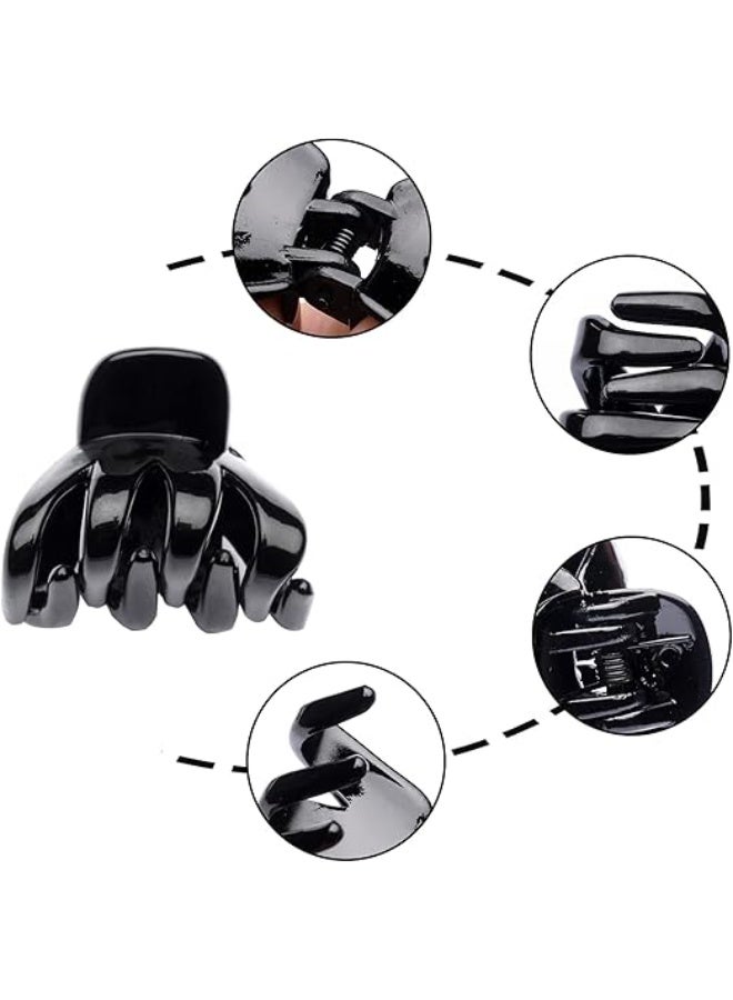 12-piece mini hair clip set. Durable plastic hair clips with a professional design for perfect hold and stylish everyday styling. Glossy black finish. - Image 2