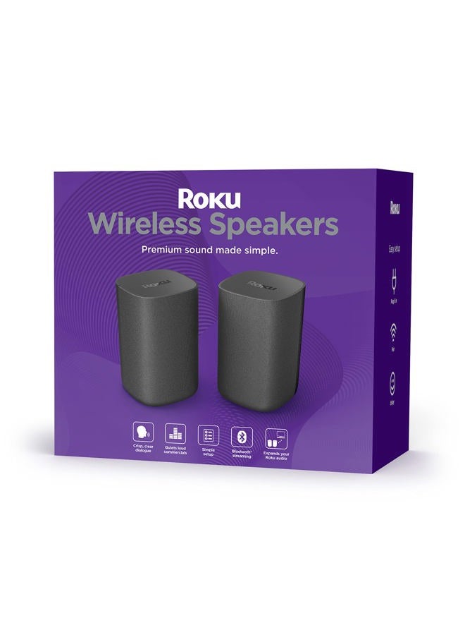 ROKU Wireless Speakers - Set of 2 (Pack of 1) - Compatible with Roku TV, Streambar, and Streambar Pro (SE is not compatible) - Image 1