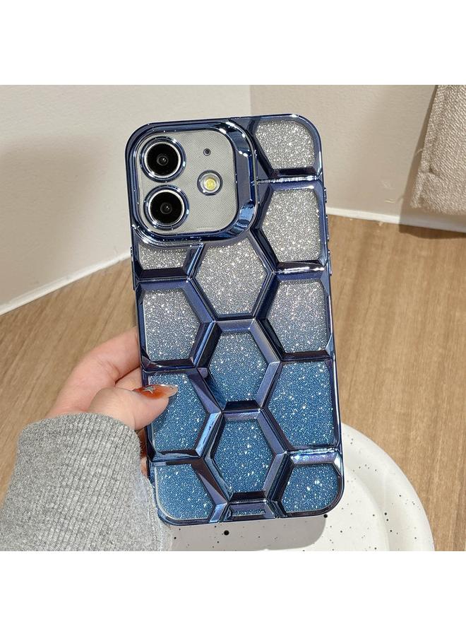 Zaboon Case For iPhone 12 Electroplating Laser Engraving 3D Honeycomb Glitter TPU Phone Case - Image 1