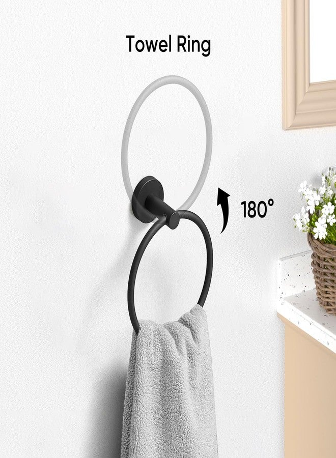 BATHLAVISH Bathroom Hardware Accessories Set 5 Pieces Matte Black 24" SUS 304 Stainless Steel Bath Double Towel Holder Bar Set Towel Rack Combination Wall Mounted for Kitchen, Laundry, Bedroom - Image 5