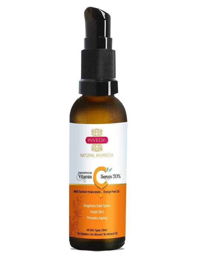 Inveda Concentrated Vitamin C Serum 20%, Removes Dark Spots, Gives Even Tone, Bright & Tight Skin with Orange Peel Oil for Hydrated Youthful Glow, 30ml - Image 1