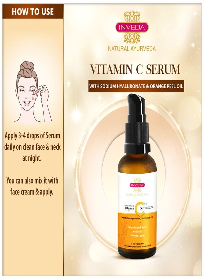 Inveda Concentrated Vitamin C Serum 20%, Removes Dark Spots, Gives Even Tone, Bright & Tight Skin with Orange Peel Oil for Hydrated Youthful Glow, 30ml - Image 5