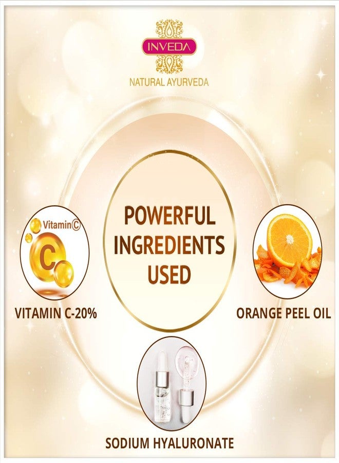 Inveda Concentrated Vitamin C Serum 20%, Removes Dark Spots, Gives Even Tone, Bright & Tight Skin with Orange Peel Oil for Hydrated Youthful Glow, 30ml - Image 4