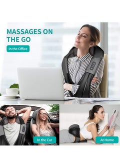 M MIAOYAN Shiatsu Neck and Back Massager with Soothing Heat, Electric Deep Tissue 3D Kneading Massage Pillow for Shoulders, Legs, Body Muscle Pain Relief, Home, Office and Car Use  - Image 1