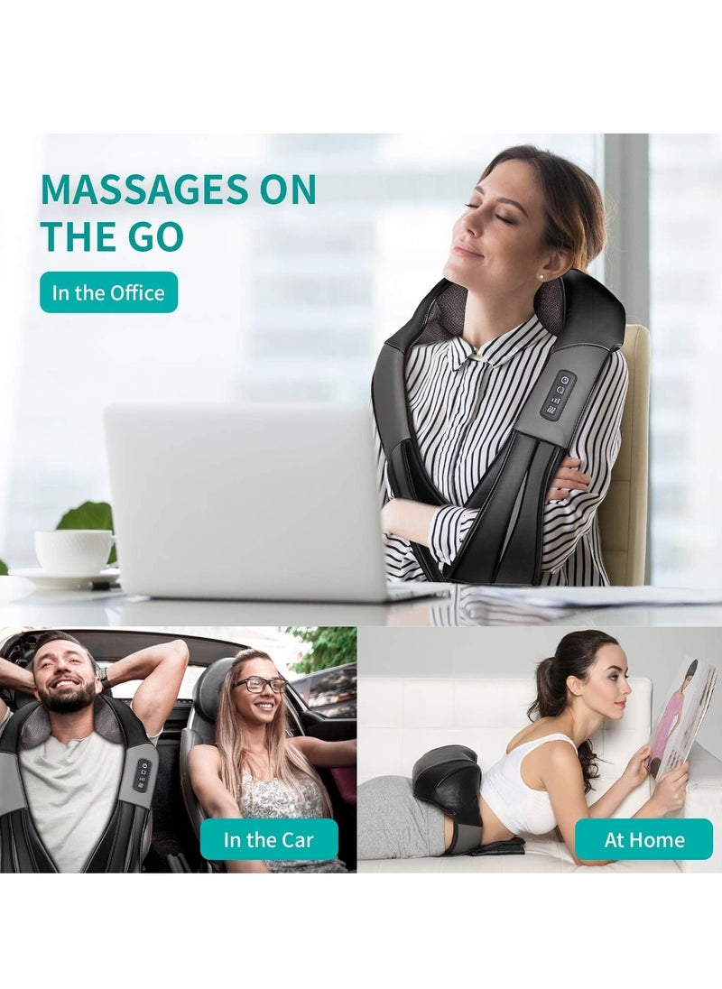 M MIAOYAN Shiatsu Neck and Back Massager with Soothing Heat, Electric Deep Tissue 3D Kneading Massage Pillow for Shoulders, Legs, Body Muscle Pain Relief, Home, Office and Car Use  - Image 1