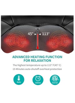 M MIAOYAN Shiatsu Neck and Back Massager with Soothing Heat, Electric Deep Tissue 3D Kneading Massage Pillow for Shoulders, Legs, Body Muscle Pain Relief, Home, Office and Car Use  - Image 5