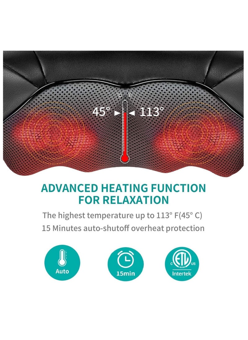 M MIAOYAN Shiatsu Neck and Back Massager with Soothing Heat, Electric Deep Tissue 3D Kneading Massage Pillow for Shoulders, Legs, Body Muscle Pain Relief, Home, Office and Car Use  - Image 5