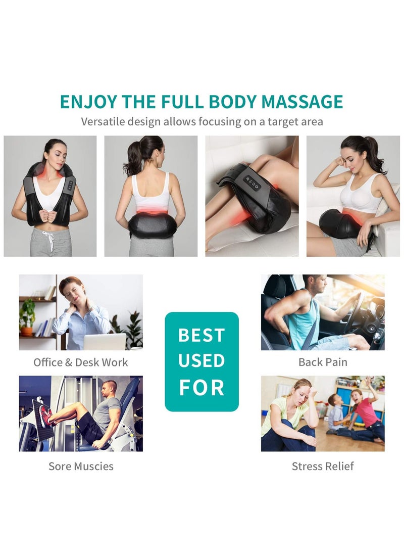 M MIAOYAN Shiatsu Neck and Back Massager with Soothing Heat, Electric Deep Tissue 3D Kneading Massage Pillow for Shoulders, Legs, Body Muscle Pain Relief, Home, Office and Car Use  - Image 3