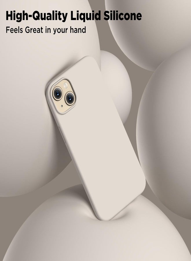 جراب سيليكون من COFFKER لهاتف iPhone 15 Plus، غطاء واقٍ كامل للجسم مقاوم للصدمات، بطانة ناعمة من الألياف الدقيقة مضادة للخدش، جراب هاتف رفيع للغاية لهاتف iPhone 15 Plus مقاس 6.7 بوصة، لون حجري - Image 4