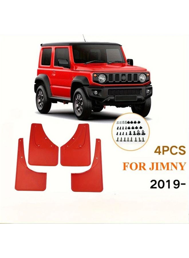 4pcs Red Car Mud Flaps Splash Guards for Suzuki Jimny 2019 2024 - Image 1