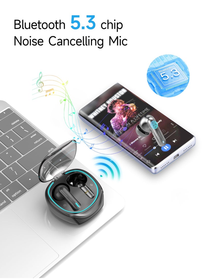 AL-WAHA AL-ZHABIA - Wireless Bluetooth Earbuds 5.3 | 40H Playtime, USB-C Charging Case | IPX4 Waterproof, Noise Cancelling | Compatible with Android, iOS, Phone, Laptop - Image 1