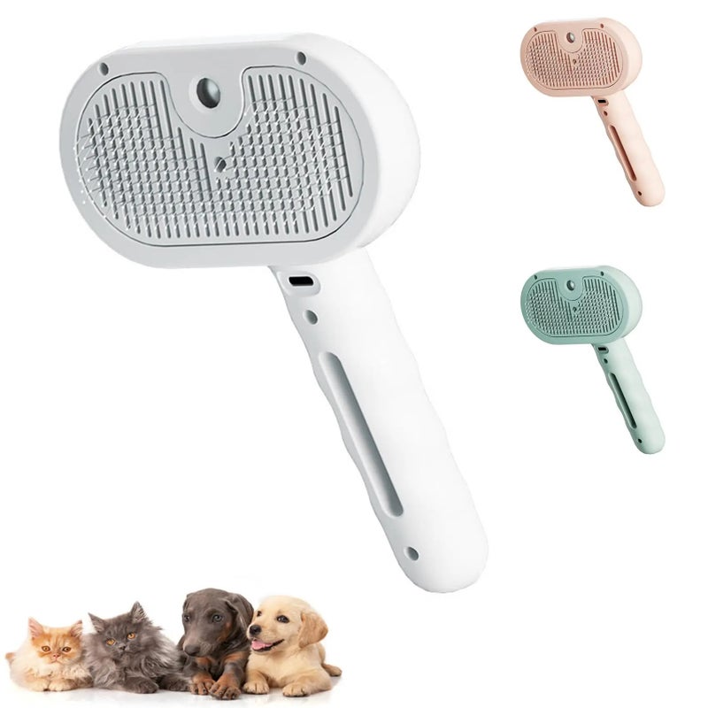 Bluejw Cuddle Eco-Friendly Cat Steam Brush - Stainless Steel Self-Cleaning Anti-Static Pet Hair Removal Grooming Comb for Cats & Kittens - Image 2