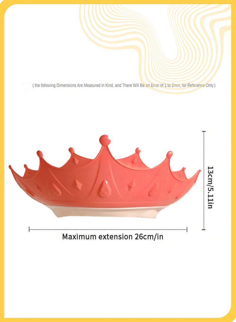 She&Little Baby Shower Caps, Adjustable Soft Silicone Shampoo Visor Hat, Eye and Ear Protection for 0-9 Years Old, Cute Crown Design, Prevents Water Backflow (Pink) - Image 4