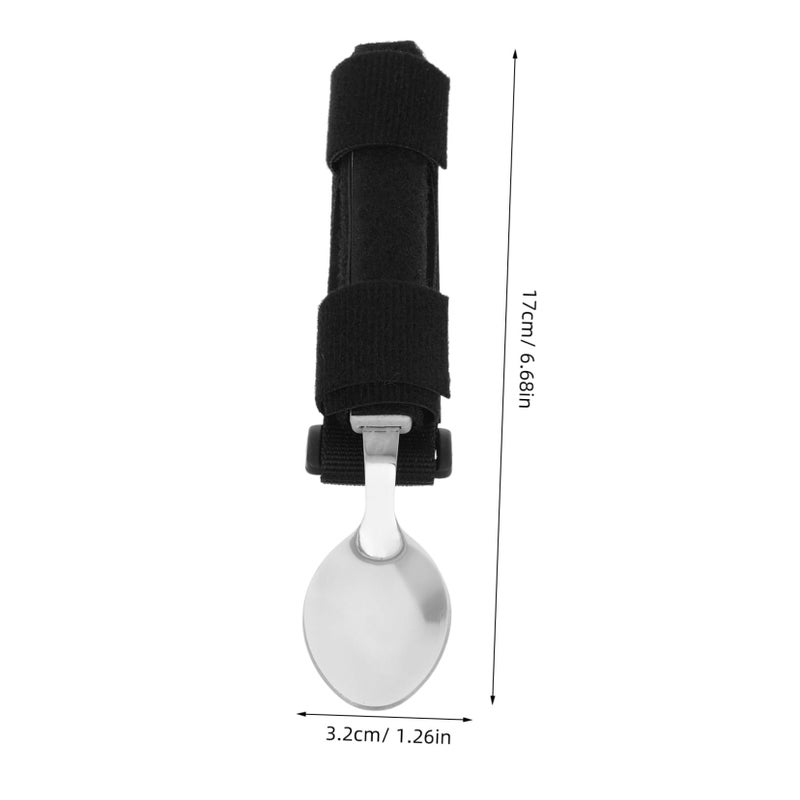 Stainless Steel Eating Spoon Elderly Patient Portable Cutlery 17X3.2X3cm - Image 3