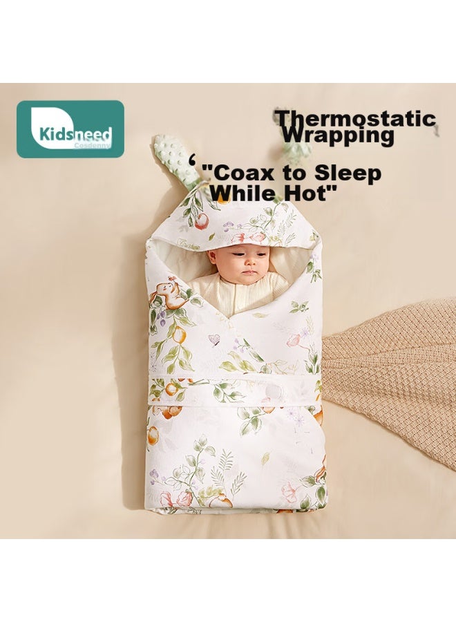 Kidsneed Baby Swaddle Blanket, Newborn Pure Cotton Warm Ginger Thickened Autumn And Winter Wrap Blanket, Maternity Ward Swaddle Blanket, 0-6 Months Anti-startle Wrap Single - Image 2