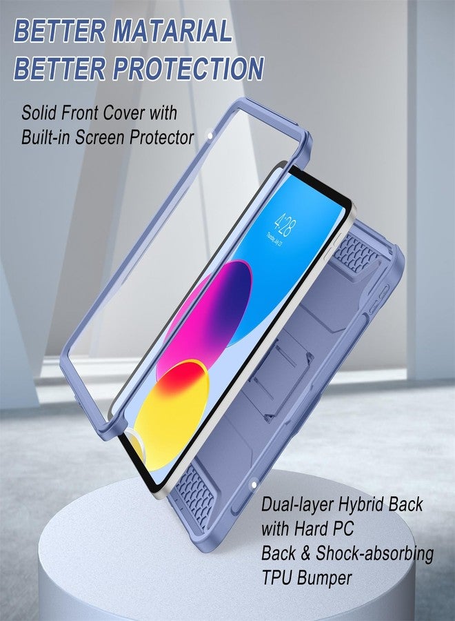 Soke Case for iPad 10th Generation 10.9-inch 2022, with Built-in Screen Protector and Kickstand, Rugged Full Body Protective Cover for New Apple iPad 10.9 Inch - Lavender Gray - Image 5