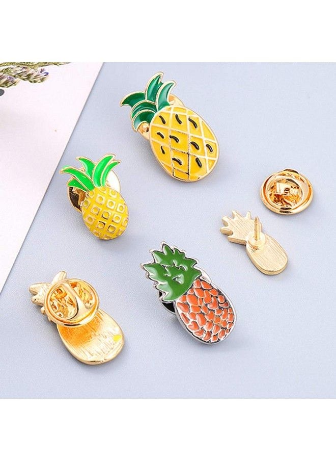 Amosfun - 5Pcs Lovely Originality Fashion Fruits Brooch Summer Style Small Fresh Oil Dripping Pineapple Brooch Pins - Image 1