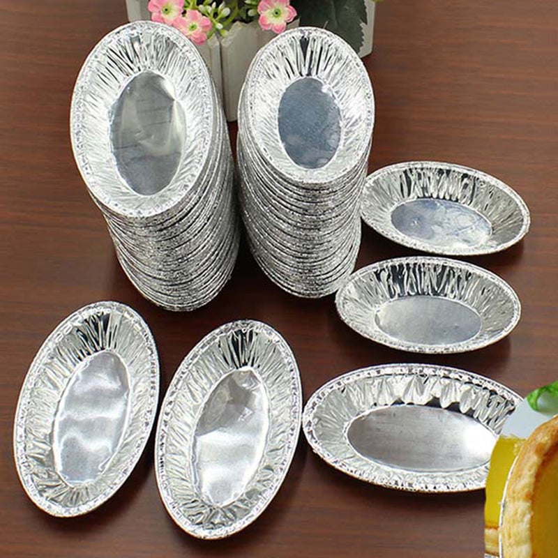 250pcs Disposable Tart Cups Baked Oysters Holder Tartlet Mould Baking Pans (Large Size) - Image 1