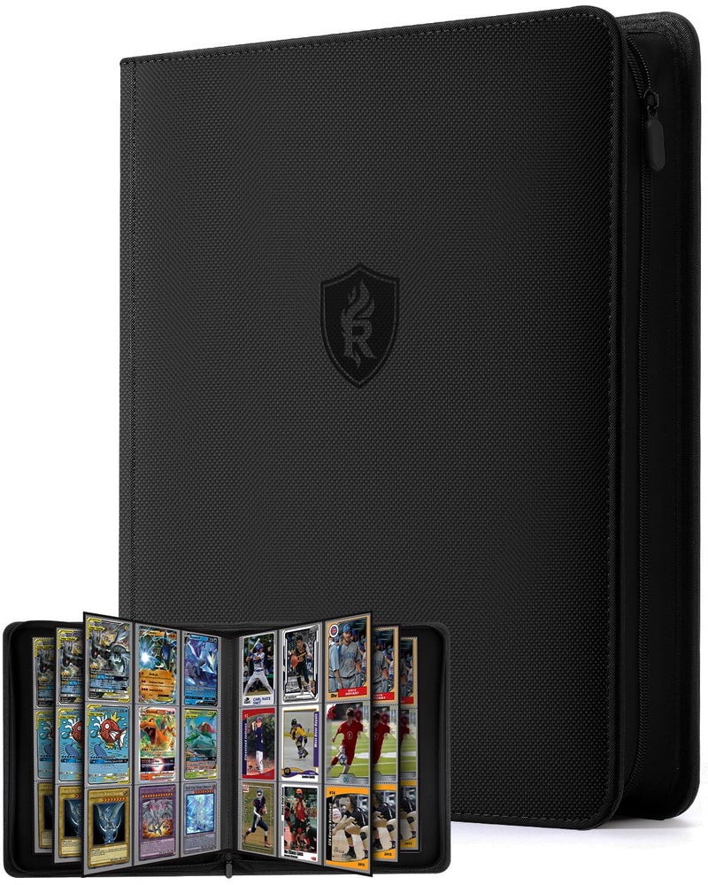 RELAEHIH 9 Pocket Top Loader BinderTrading Card Binder with Zipper DoubleSided Premium 288 Toploaders for TCG MTG Sport Cards Black - Image 2