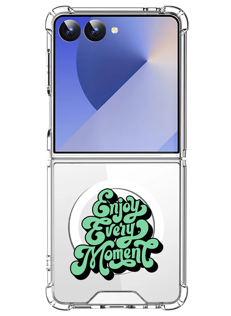 Theodor Magnetic Case for Samsung Galaxy Z Flip 7 Compatible with MagSafe Wireless Charging, Shockproof Phone Bumper Cover Enjoy Every Mopment-01 - Image 1