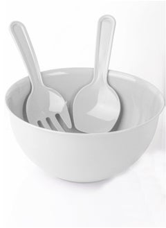 Hobby Bowl Set with Fork and Spoon 5L White  - Image 2