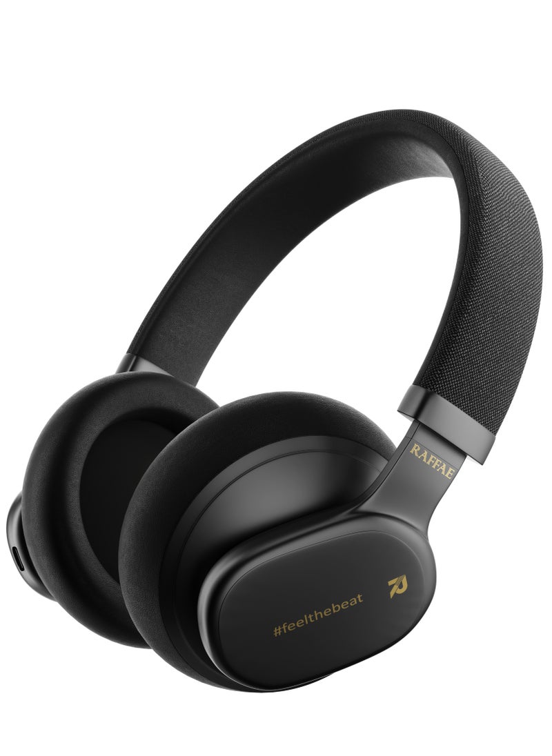 RAFFAE - R45 Wireless Bluetooth V5.3 Headphones, Hybrid Active Noise Cancelling with Multiple Modes Touch Sensor, High bass, 47.5H Playtime, Fast Charge, Soft Earcups, 90 Degree Rotation,Voice Assistant- Black - Image 1