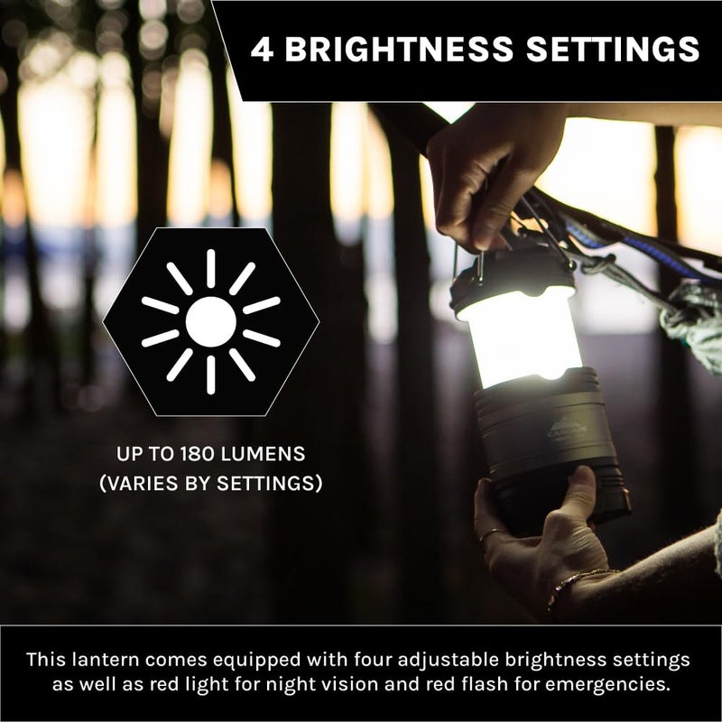 Cascade Mountain Tech Pop-Up IPX4 Water-Resistant LED Lantern with 4 Light Modes - 3 Pack - Image 3