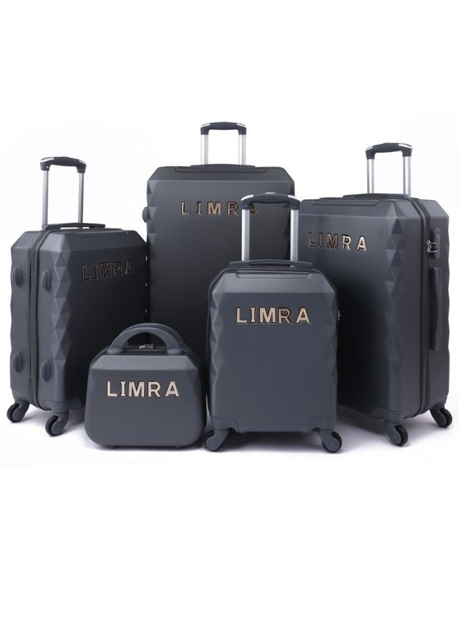 ليمرا مجموعة شنط سفر من ليمرا مكون من 5 حقائب أمتعة بتصميم صلب و حديث لون رمادي غامق - Image 1