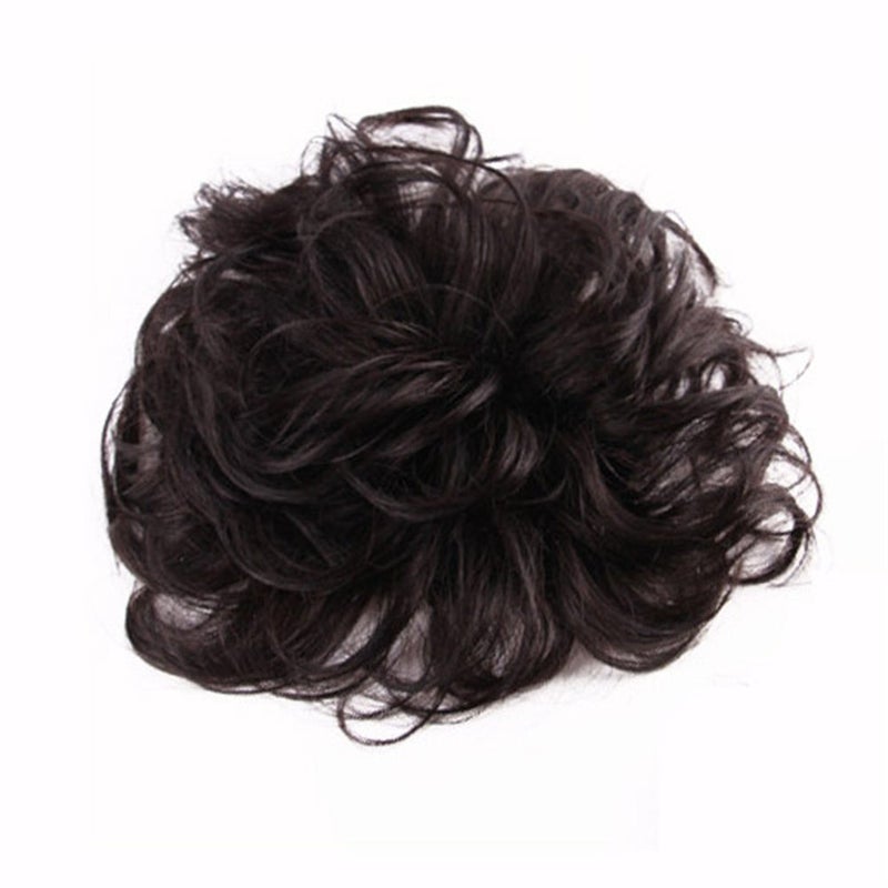 RemeeHi Short Curly Wavy Human Hair Toppers 47 x 47 Seamless Fluffy Replacement Clip in Hairpiece for Covering White Hair Toupee Wiglet Black