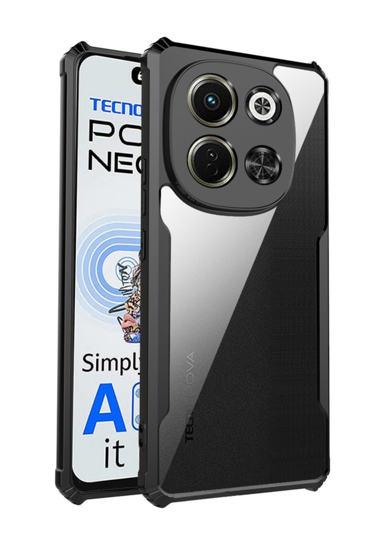 TECNO Spark 30 5G Case Cover, Ultra-Thin Lightweight Cover Soft TPU Bumper, Acrylic Clear Back Mobile Phone Case Cover for TECNO Spark 30 5G, Black 
