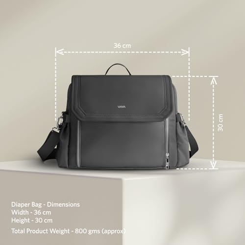 VAYA LY'L-SUN Diaper Bag for Mothers for Travel, Multi-Use Baby Bag with Laptop Compartment, Insulated Bottle Holders, Stroller Straps, Newborn Essentials, Maternity & Hospital Bag - Image 5
