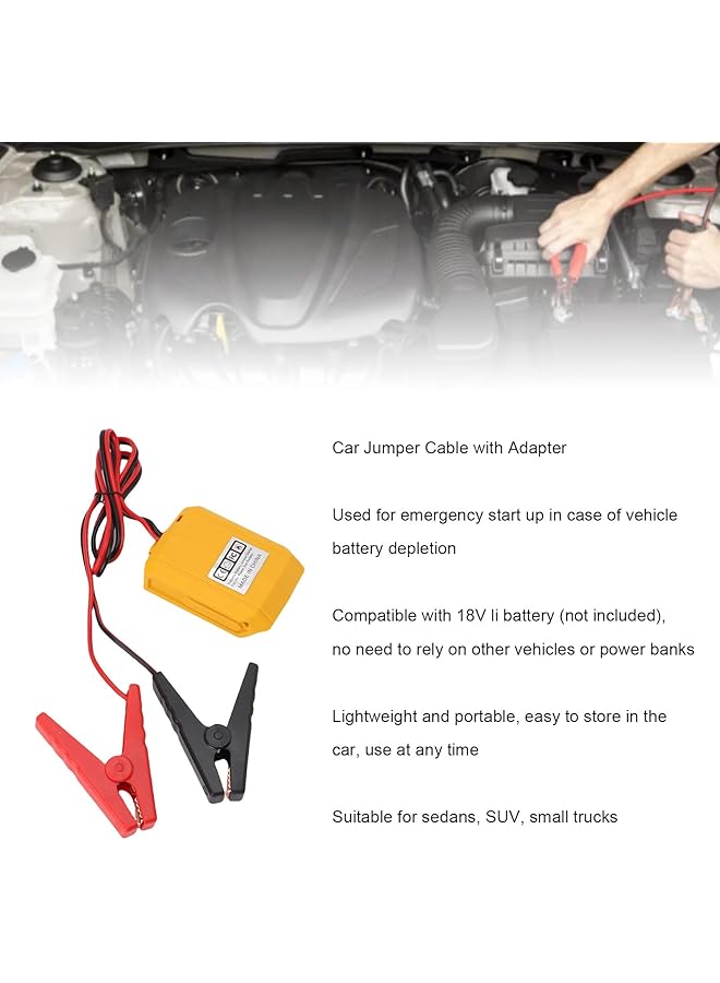 Generic 18V Car Jumper Cable Portable Battery Jumper Starter With Adapter Emergency Vehicle Start For Sedans Suvs Small Trucks  - Image 4