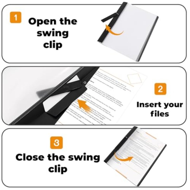 30 Pack Clear Report Cover with Clip, 11.5 x 9 Inch Presentation Folders with 60 Sticker, Slide Locking Letter Size Resume Binder, 30 Sheets Capacity File Document Organizer for Office, School - Image 4