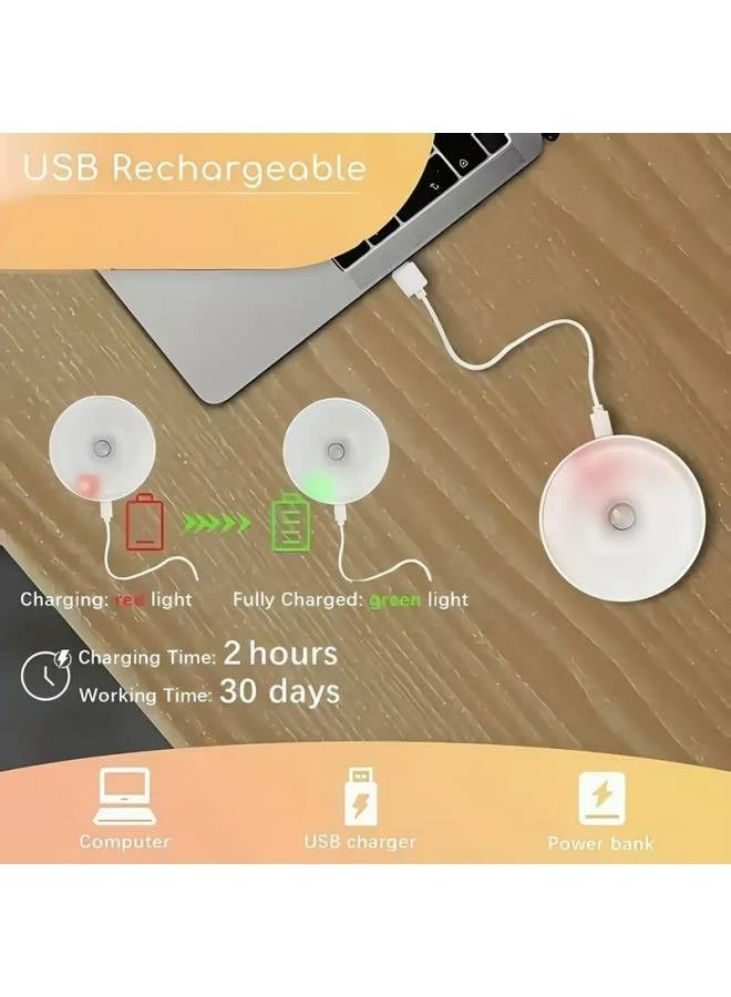 (عبوة من قطعتين) مصباح استشعار الحركة الداخلي، قابل لإعادة الشحن عبر USB، بطارية كبيرة جدًا 800 مللي أمبير للاستخدام طويل الأمد، يمكن لصقه في أي مكان، مناسب لإضاءة المطبخ المنزلي والممر والخزانة والحمام - Image 3