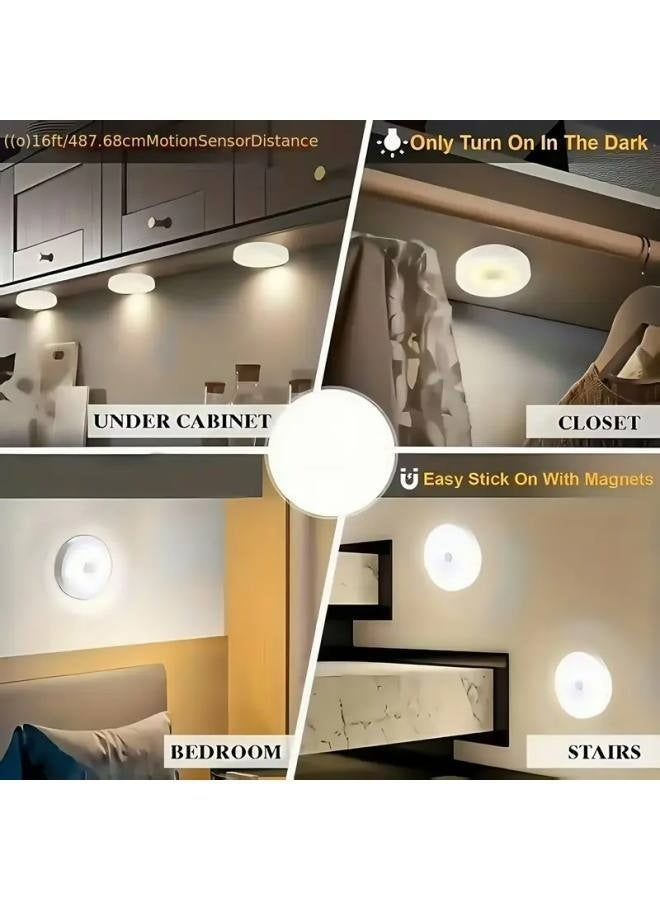 (عبوة من قطعتين) مصباح استشعار الحركة الداخلي، قابل لإعادة الشحن عبر USB، بطارية كبيرة جدًا 800 مللي أمبير للاستخدام طويل الأمد، يمكن لصقه في أي مكان، مناسب لإضاءة المطبخ المنزلي والممر والخزانة والحمام - Image 5