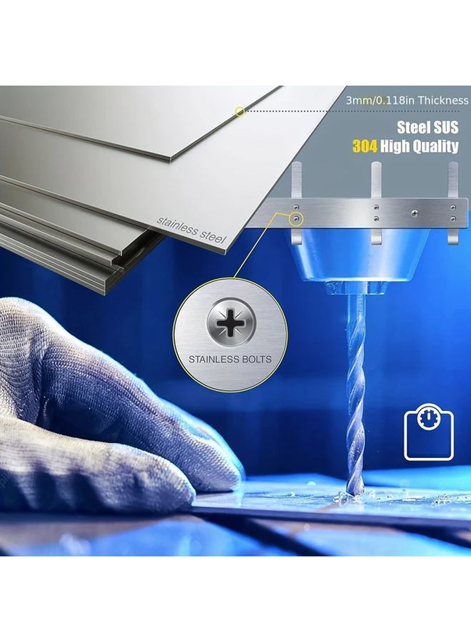 Silver Wall Mount Coat Rack 6 Double Hooks Heavy Duty Stainless Steel Rust Resistant - Image 3