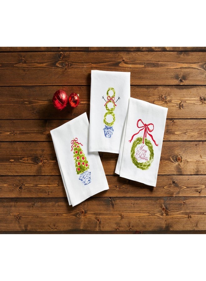 Mud Pie Christmas Topiary Towel, Tree, 26" x 16 1/2" - Image 2